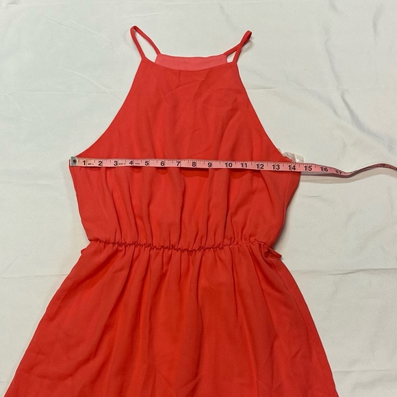 Everly Ladies Spaghetti Strap Coral Dress Size Small EUC - Picture 4 of 7